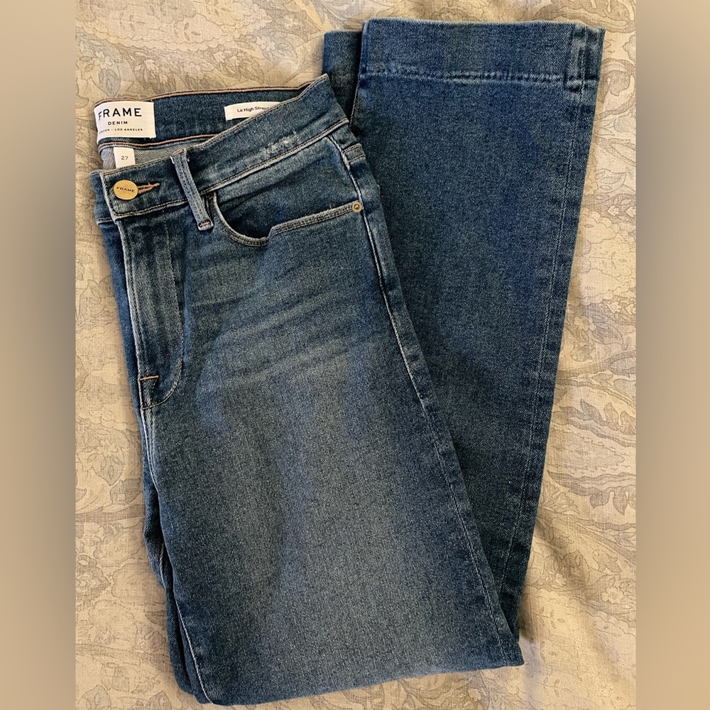 Frame size 27 Le High Straight in Rubik cropped ankle length straight leg denim